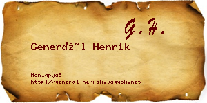 Generál Henrik névjegykártya